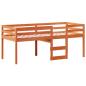 Preview: Hochbett mit Dach Wachsbraun 75x190 cm Massivholz Kiefer