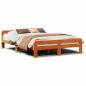 Preview: Massivholzbett ohne Matratze Wachsbraun 160x200 Kiefernholz