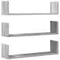 Preview: Wandregale 3 Stk. Grau Sonoma 80x18x18 cm Holzwerkstoff