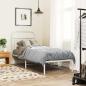 Preview: ARDEBO.de - Metallbett ohne Matratze mit Kopfteil Weiß 75x190 cm
