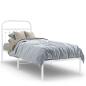Preview: Metallbett ohne Matratze mit Kopfteil Weiß 75x190 cm