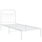 Preview: Metallbett ohne Matratze mit Kopfteil Weiß 75x190 cm