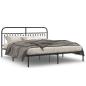 Preview: Bettgestell mit Kopfteil Metall Schwarz 183x213 cm