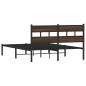 Preview: Bettgestell ohne Matratze mit Kopfteil Braun Eiche 137x190 cm