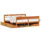 Preview: Massivholzbett ohne Matratze Wachsbraun 200x200 Kiefernholz