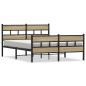 Preview: Metallbett ohne Matratze Sonoma-Eiche 135x190 cm
