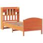 Preview: Massivholzbett mit Regal ohne Matratze Wachsbraun 100x200 cm