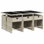 Preview: 7-tlg. Garten-Essgruppe mit Kissen Hellgrau Poly Rattan