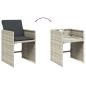 Preview: 7-tlg. Garten-Essgruppe mit Kissen Hellgrau Poly Rattan