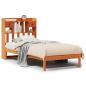 Preview: Massivholzbett mit Regal ohne Matratze Wachsbraun 100x200 cm