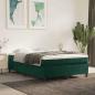 Preview: ARDEBO.de - Boxspringbett mit Matratze Dunkelgrün 140x200 cm Samt