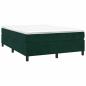 Preview: Boxspringbett mit Matratze Dunkelgrün 140x200 cm Samt