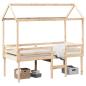 Preview: Hochbett mit Dach 90x200 cm Massivholz Kiefer