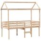 Preview: Hochbett mit Dach 90x200 cm Massivholz Kiefer