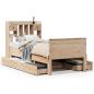 Preview: Massivholzbett mit Regal ohne Matratze 90x200 cm Kiefer