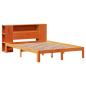 Preview: Massivholzbett mit Regal ohne Matratze Wachsbraun 135x190 cm