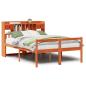 Preview: Massivholzbett mit Regal ohne Matratze Wachsbraun 160x200 cm