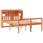 Preview: Massivholzbett mit Regal ohne Matratze Wachsbraun 160x200 cm