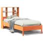 Preview: Massivholzbett mit Regal ohne Matratze Wachsbraun 75x190 cm
