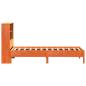 Preview: Massivholzbett mit Regal ohne Matratze Wachsbraun 75x190 cm
