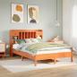 Preview: ARDEBO.de - Massivholzbett mit Regal ohne Matratze Wachsbraun 160x200 cm