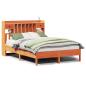 Preview: Massivholzbett mit Regal ohne Matratze Wachsbraun 135x190 cm