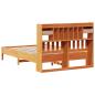 Preview: Massivholzbett mit Regal ohne Matratze Wachsbraun 135x190 cm