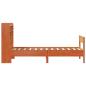 Preview: Massivholzbett mit Regal ohne Matratze Wachsbraun 75x190 cm