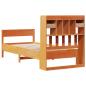 Preview: Massivholzbett mit Regal ohne Matratze Wachsbraun 75x190 cm