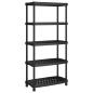 Preview: Lagerregal 5 B?den Schwarz 93,5x45,5x194,5 cm PP