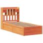 Preview: Massivholzbett ohne Matratze Wachsbraun 75x190 cm Kiefernholz