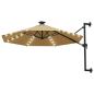 Preview: Sonnenschirm zur Wandmontage mit LEDs 300 cm Taupe