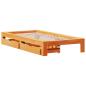 Preview: Massivholzbett ohne Matratze Wachsbraun 90x200 Kiefernholz