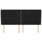 Preview: Kopfteil mit Ohren Schwarz 183x23x118/128 cm Samt