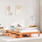 Preview: ARDEBO.de - Massivholzbett ohne Matratze Wachsbraun 120x200 cm Kiefernholz