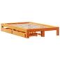 Preview: Massivholzbett ohne Matratze Wachsbraun 120x200 cm Kiefernholz