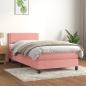 Preview: ARDEBO.de - Boxspringbett mit Matratze Rosa 100x200 cm Samt
