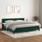 Preview: ARDEBO.de - Boxspringbett mit Matratze Dunkelgrün 200x200 cm Samt