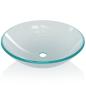 Preview: Waschbecken Hartglas 42 cm Mattiert