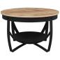 Preview: Couchtisch Ø68x43 cm Raues Mangoholz