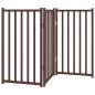 Preview: 3-tlg. Hundetor Faltbar Braun Eiche 150 cm Massivholz Tanne