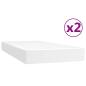 Preview: Boxspringbett mit Matratze Weiß 200x200 cm Kunstleder
