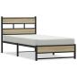 Preview: Metallbett ohne Matratze Sonoma-Eiche 80x200 cm