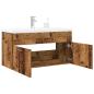 Preview: ARDEBO.de - Waschbeckenunterschrank mit Einbaubecken Altholz-Optik