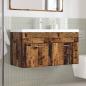 Preview: Waschbeckenunterschrank mit Einbaubecken Altholz-Optik