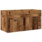 Preview: Waschbeckenunterschrank mit Einbaubecken Altholz-Optik