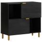 Preview: ARDEBO.de - Sideboard Schwarz 80x33x75 cm Holzwerkstoff
