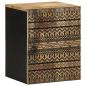 Preview: ARDEBO.de - Bad-Hängeschrank Schwarz 38x33,5x48 cm Massivholz Mango