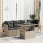 Preview: ARDEBO.de - 5-tlg. Garten-Sofagarnitur mit Kissen Grau Poly Rattan