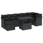Preview: 8-tlg. Garten-Sofagarnitur mit Kissen Schwarz Poly Rattan